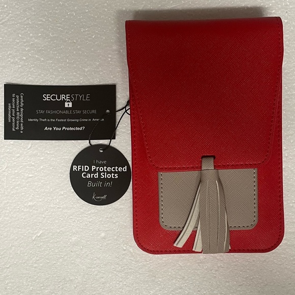 K Carroll Handbags - NWT K Carroll Crossbody RFID card slots. Big enough 4 most phones, cards & money